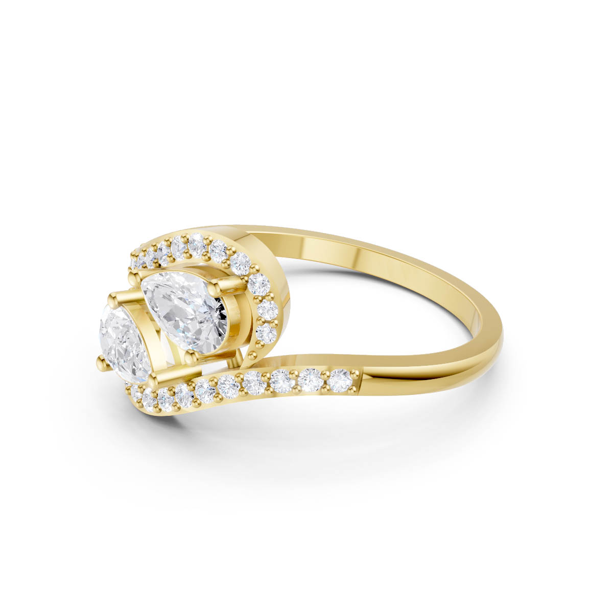 Golden Cascade Bypass Ring view 2