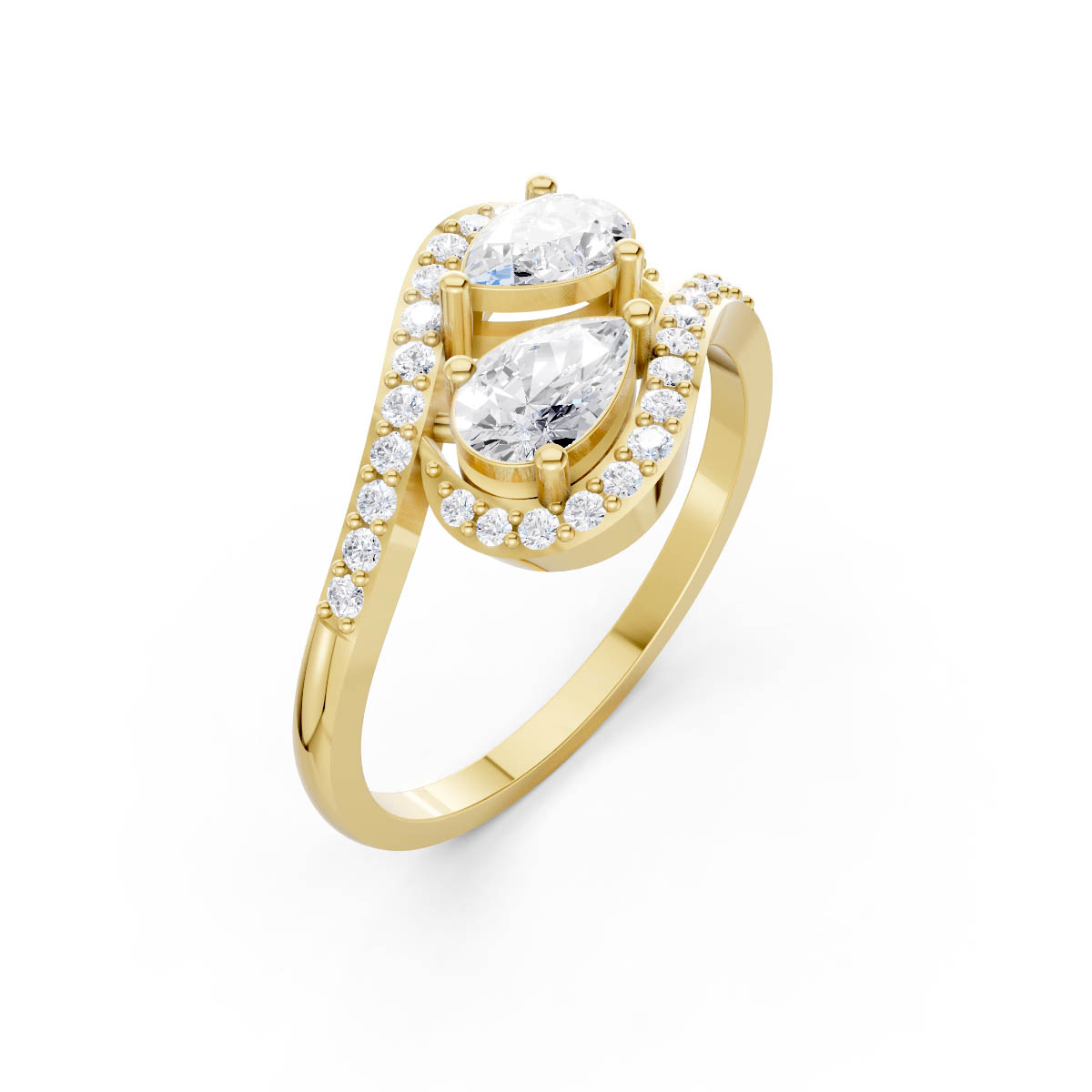 Golden Cascade Bypass Ring view 4