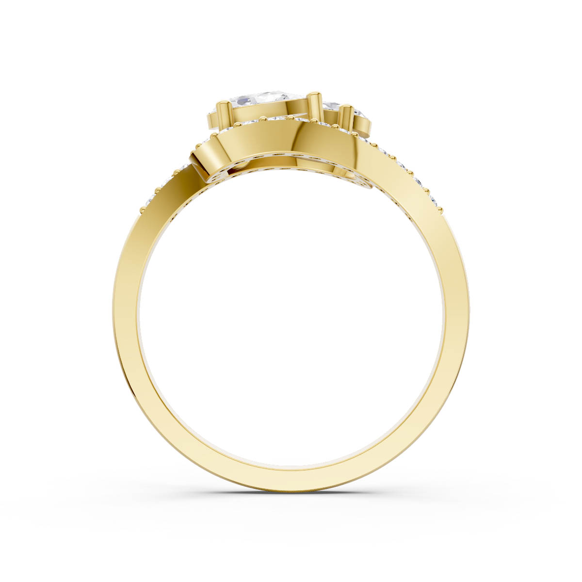 Golden Cascade Bypass Ring