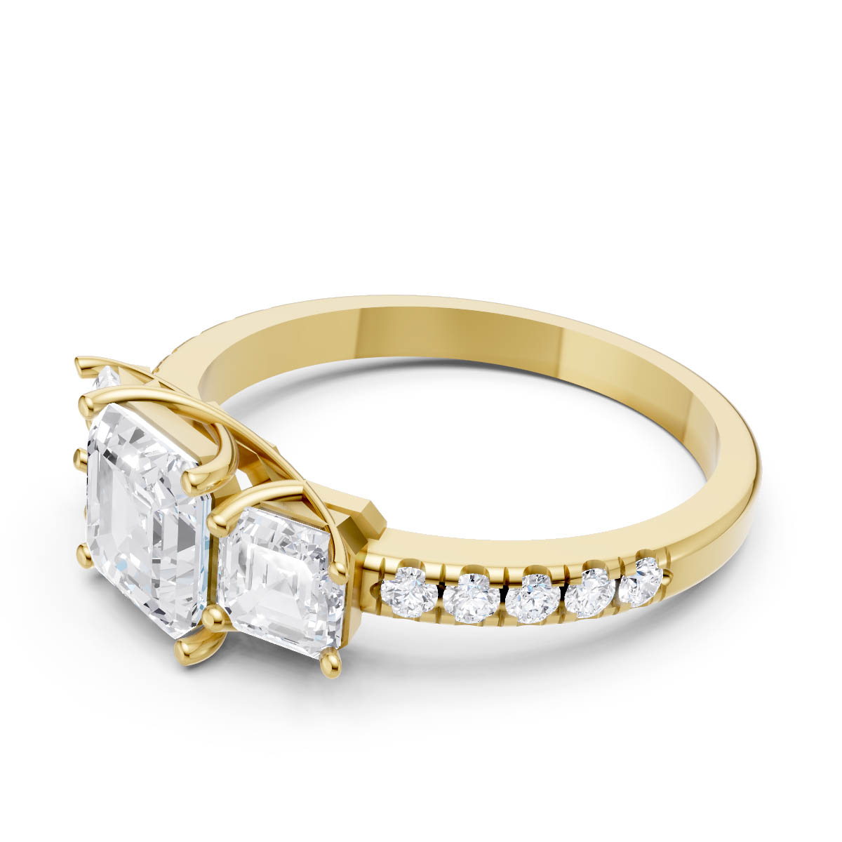 Imperial Asscher Radiance Trio view 2