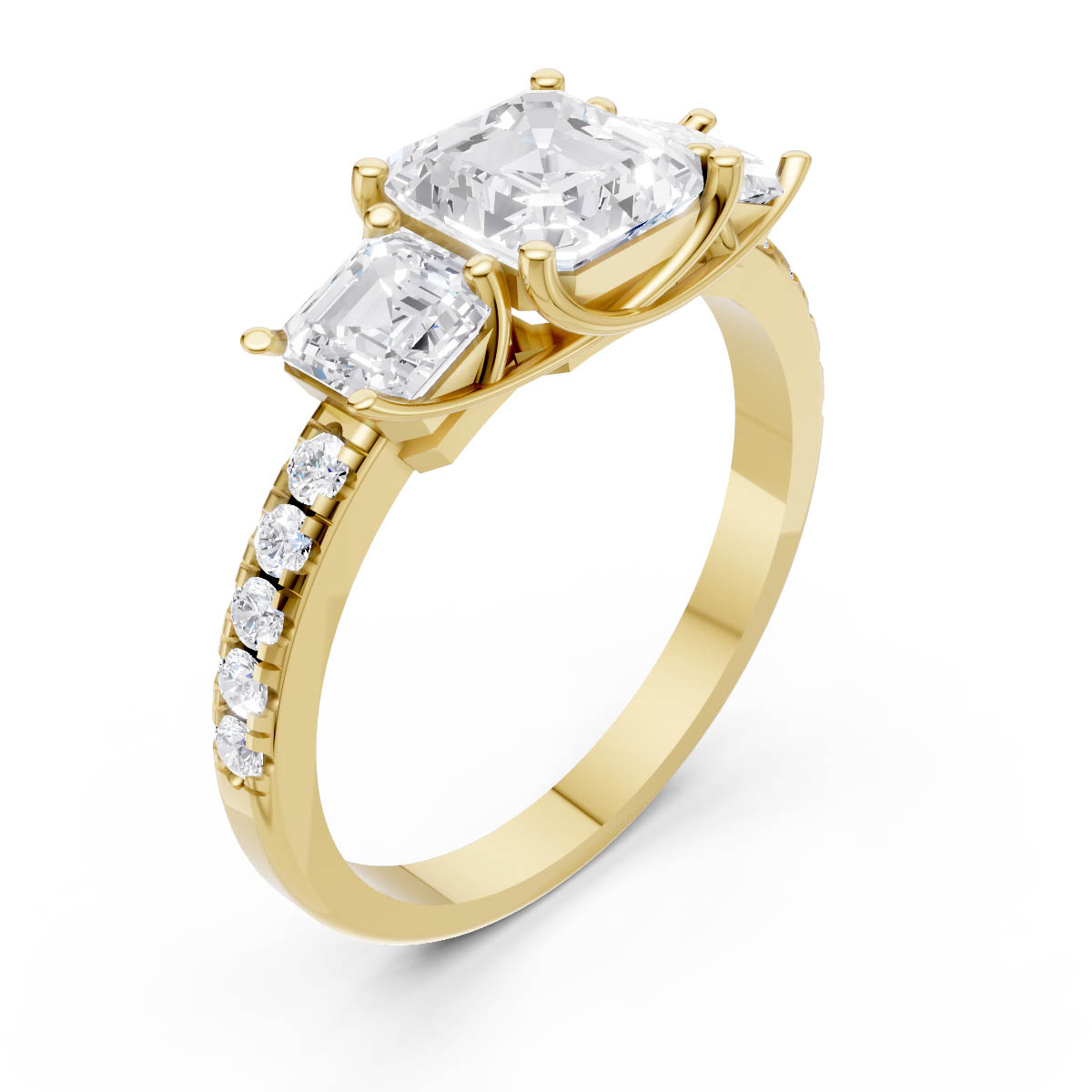 Imperial Asscher Radiance Trio view 3