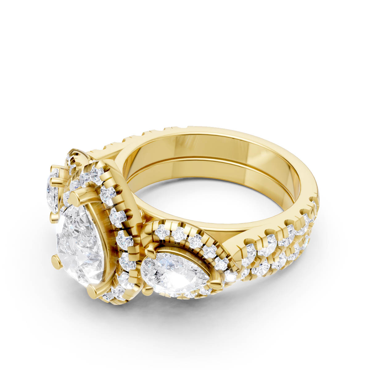Enchanted Pear Couple Ring view 2