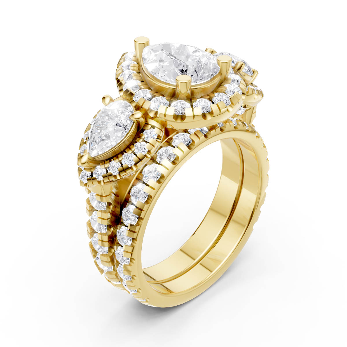 Enchanted Pear Couple Ring view 4