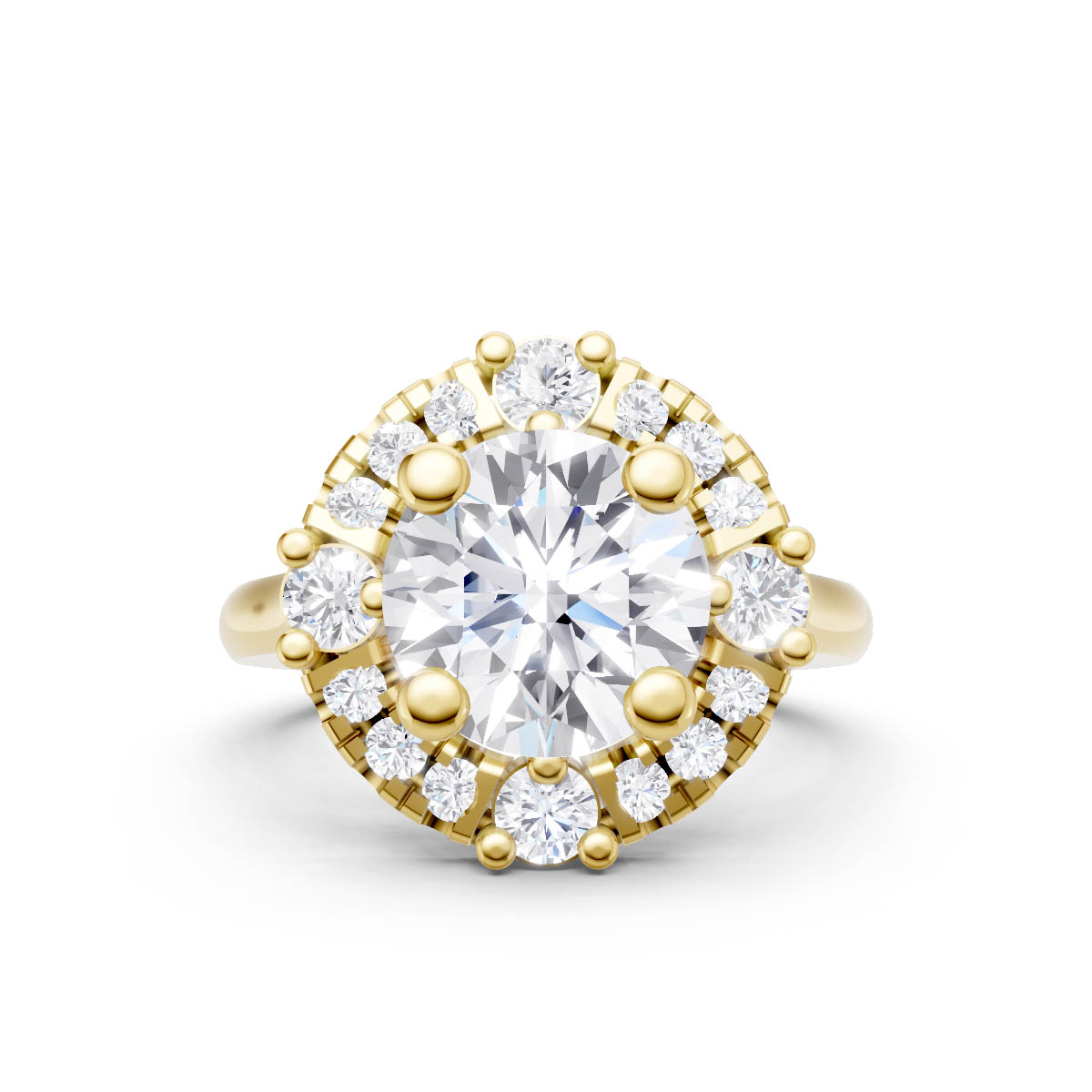 Elegant Halo Diamond Ring view 3