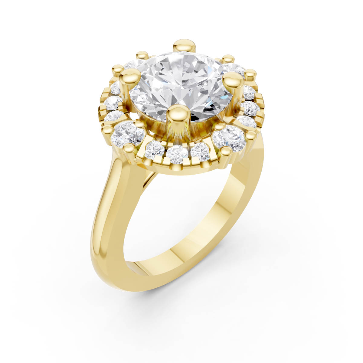 Elegant Halo Diamond Ring view 4