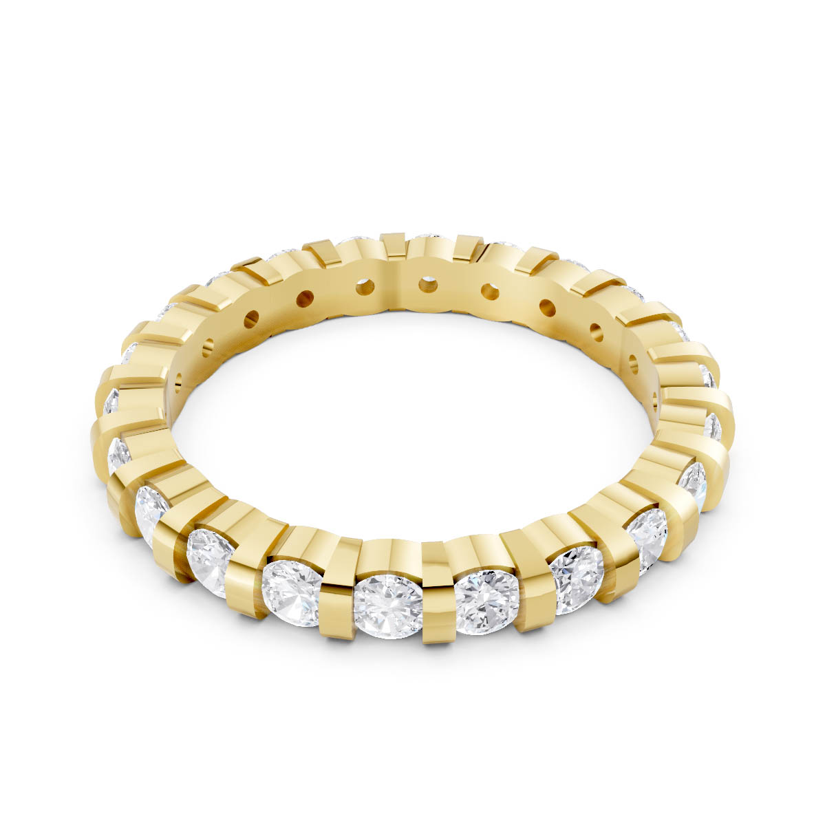 Channel Set Diamond Band view 2