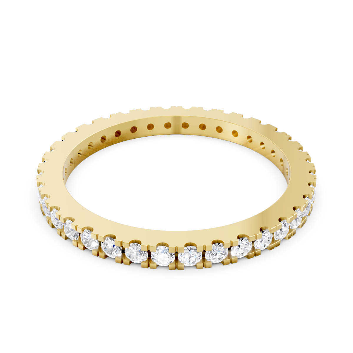 Sculpted Pavé Diamond Band view 2