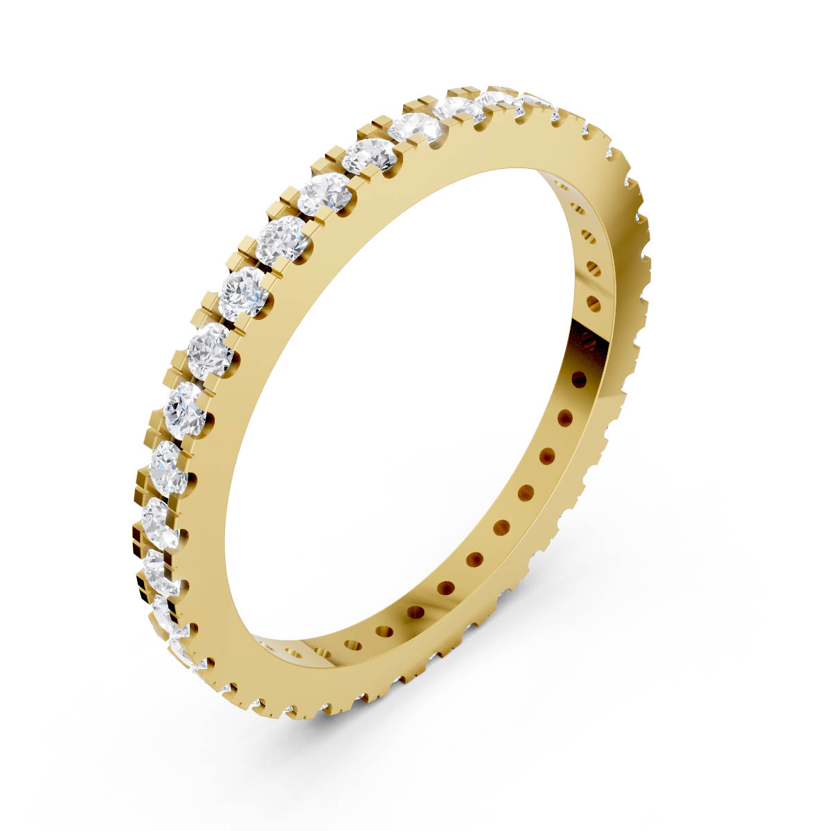 Sculpted Pavé Diamond Band view 3