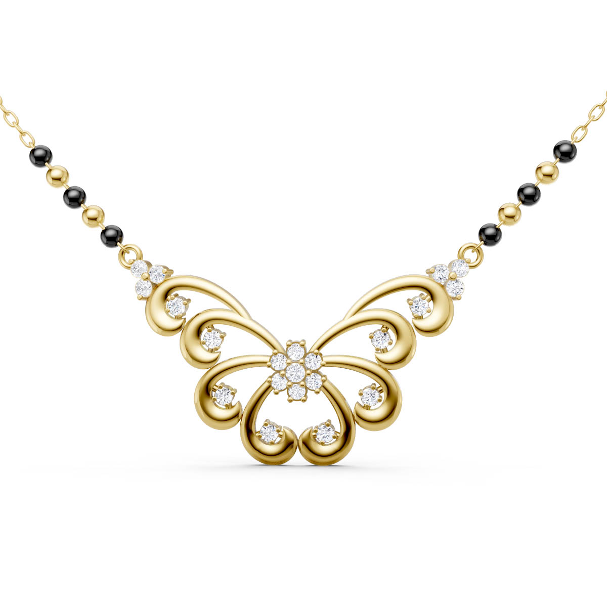 Floral Scroll Mangalsutra view 1