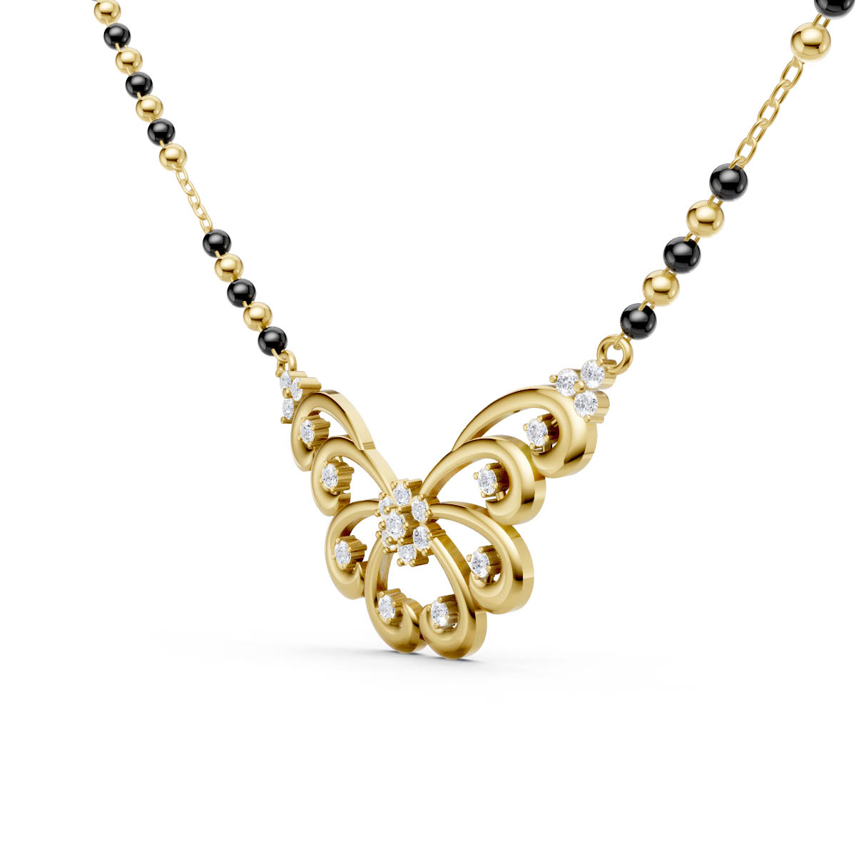 Floral Scroll Mangalsutra view 2