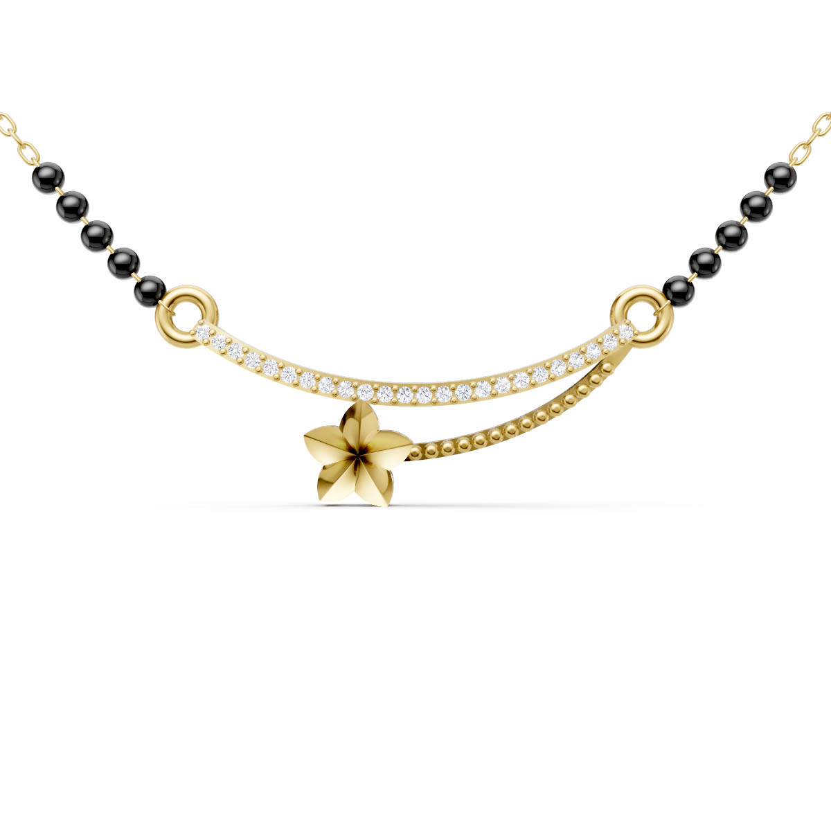 Floral Curve Mangalsutra view 2