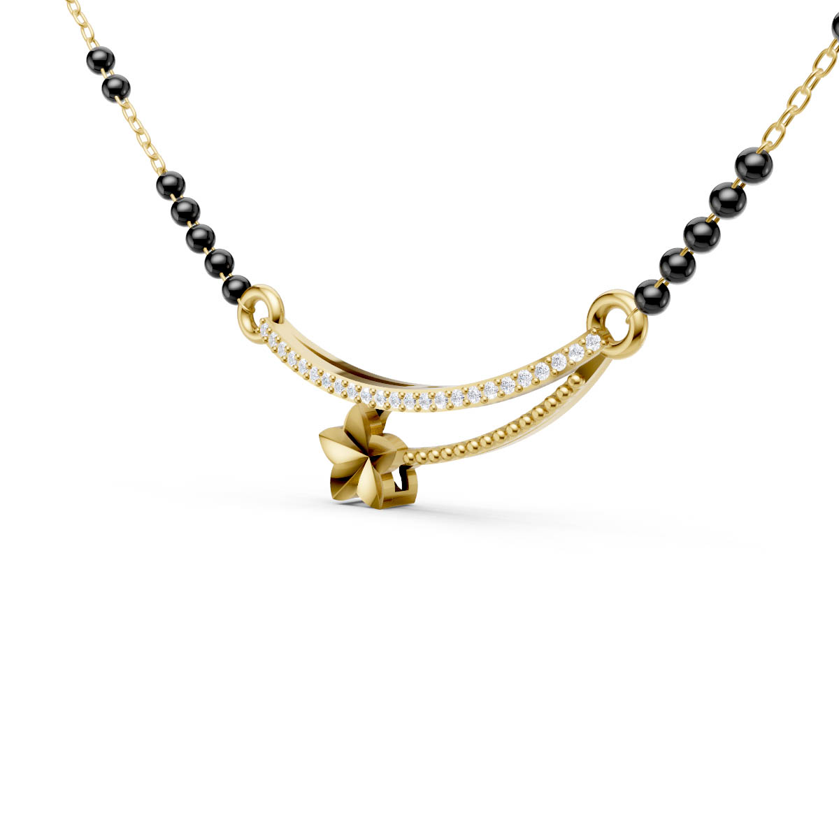 Floral Curve Mangalsutra view 3