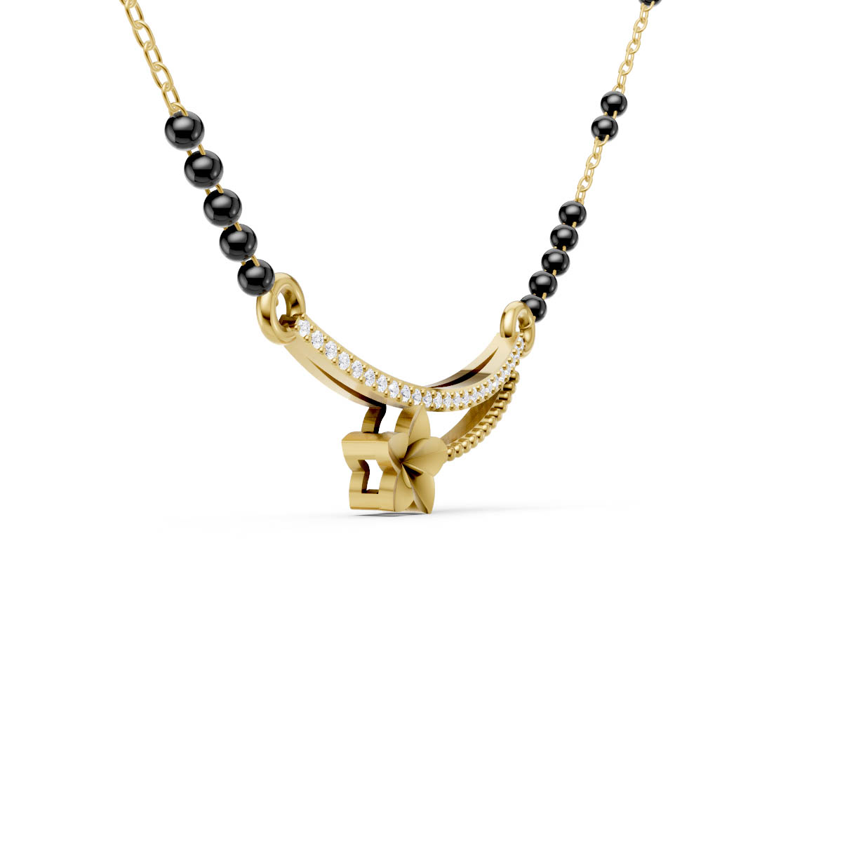 Floral Curve Mangalsutra view 4