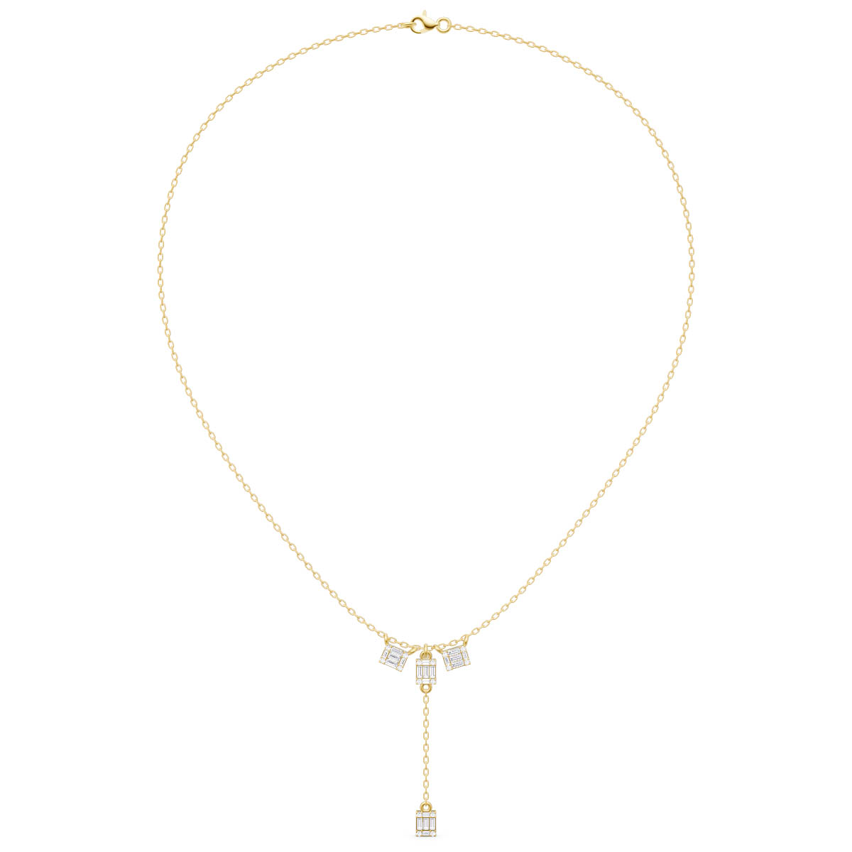 Geometric Drop Charm Necklace