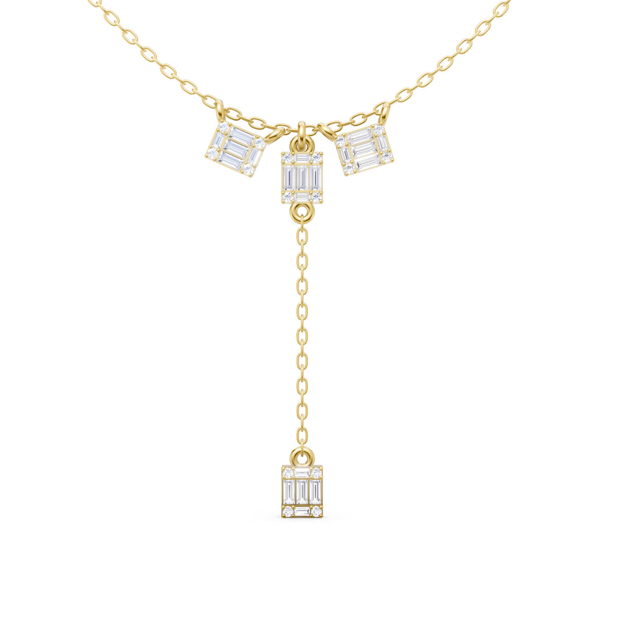 Geometric Drop Charm Necklace view 2