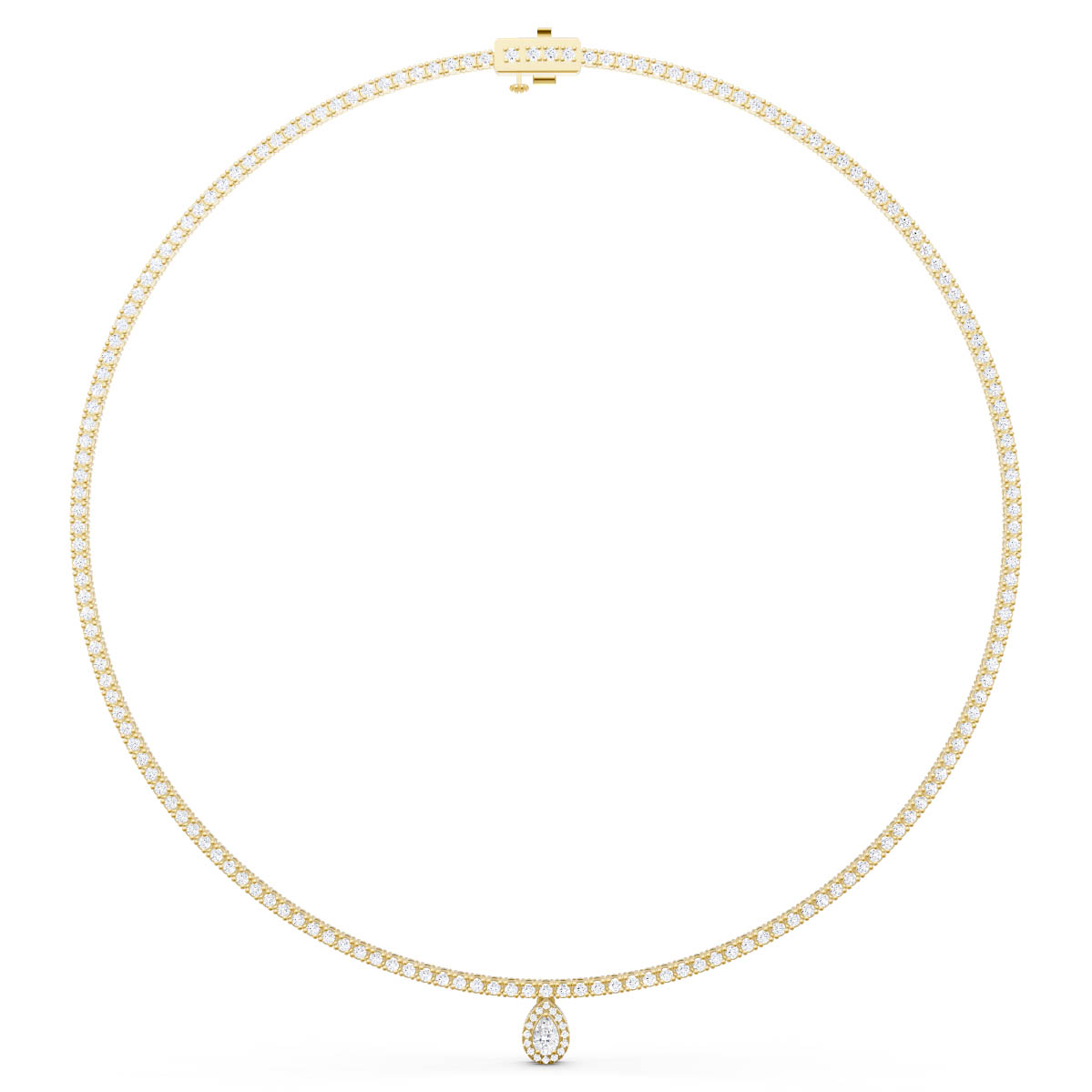 Pear Drop Tennis Necklace