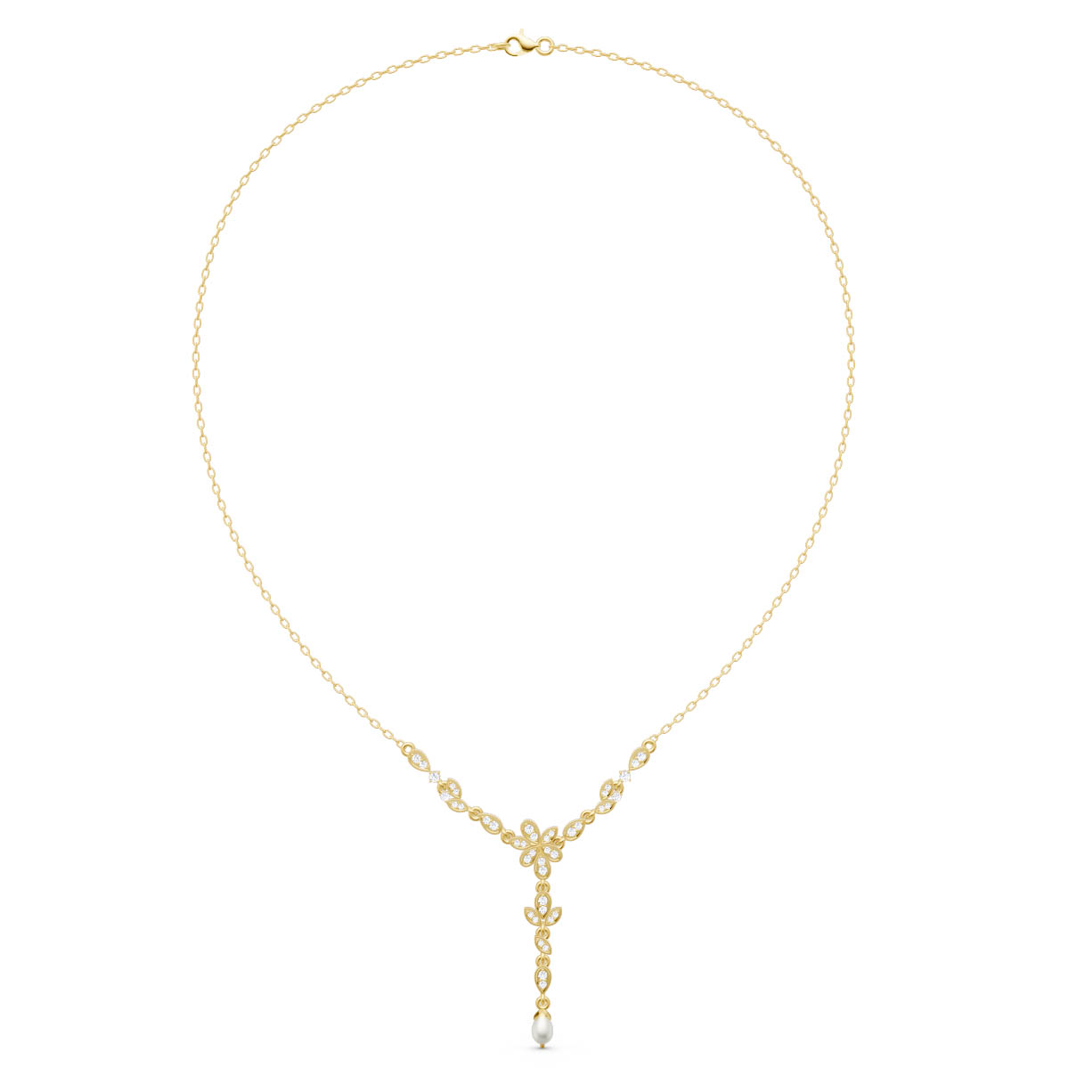 Floral Cascade Charm Necklace
