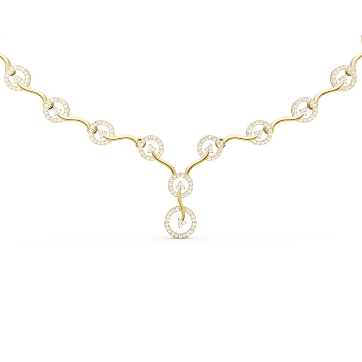 Celestial Circle Cascade Necklace view 2