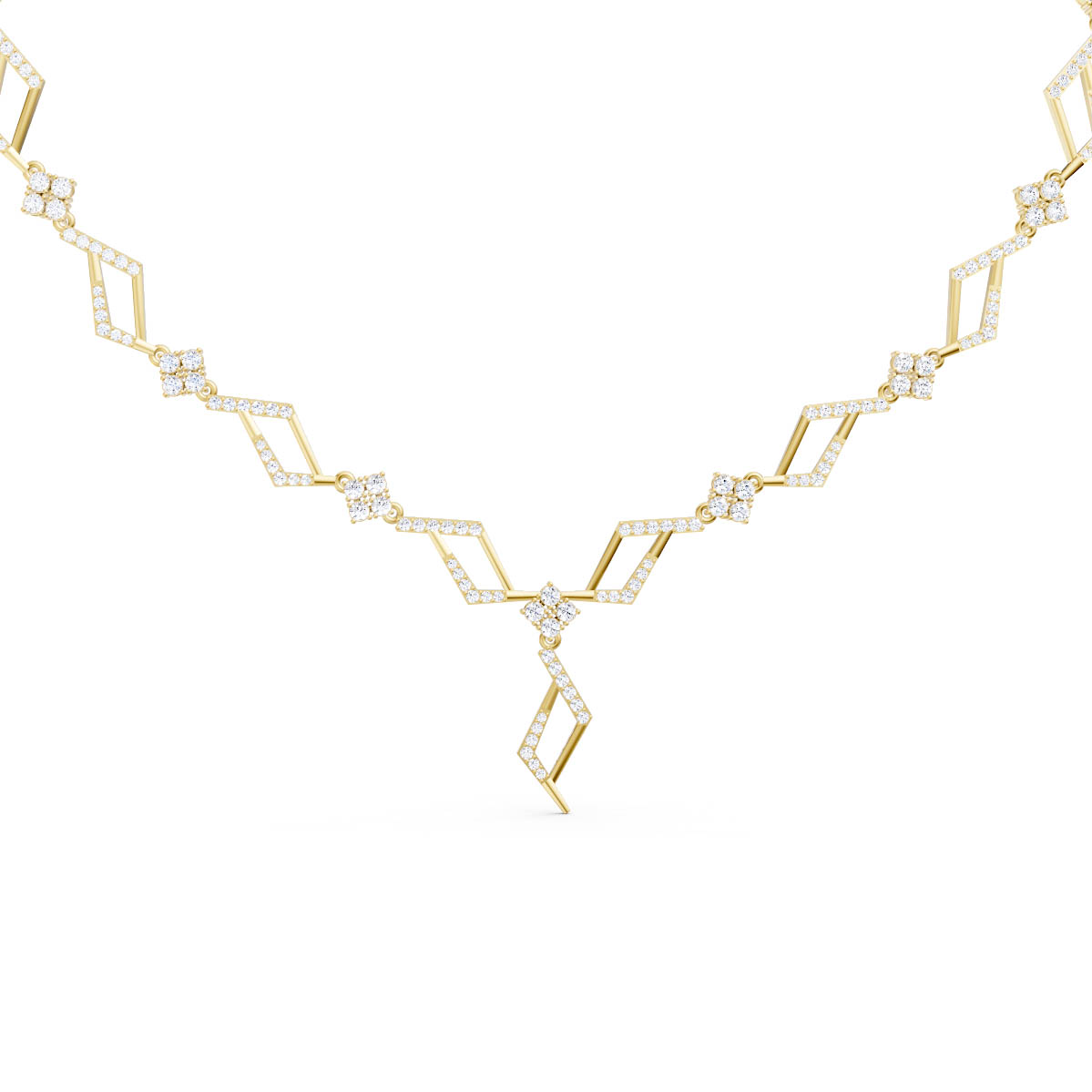 Geometric Bloom Cascade Necklace view 2
