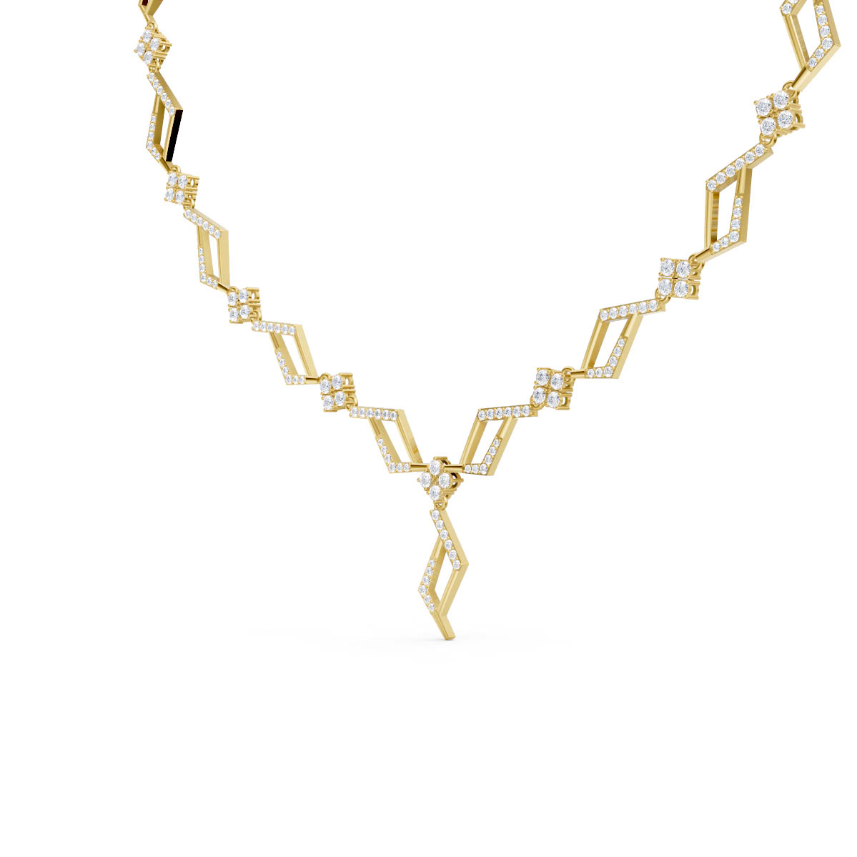Geometric Bloom Cascade Necklace view 3