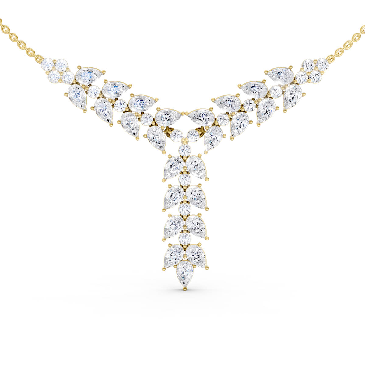 Regal Leaf Cascade Necklace view 2