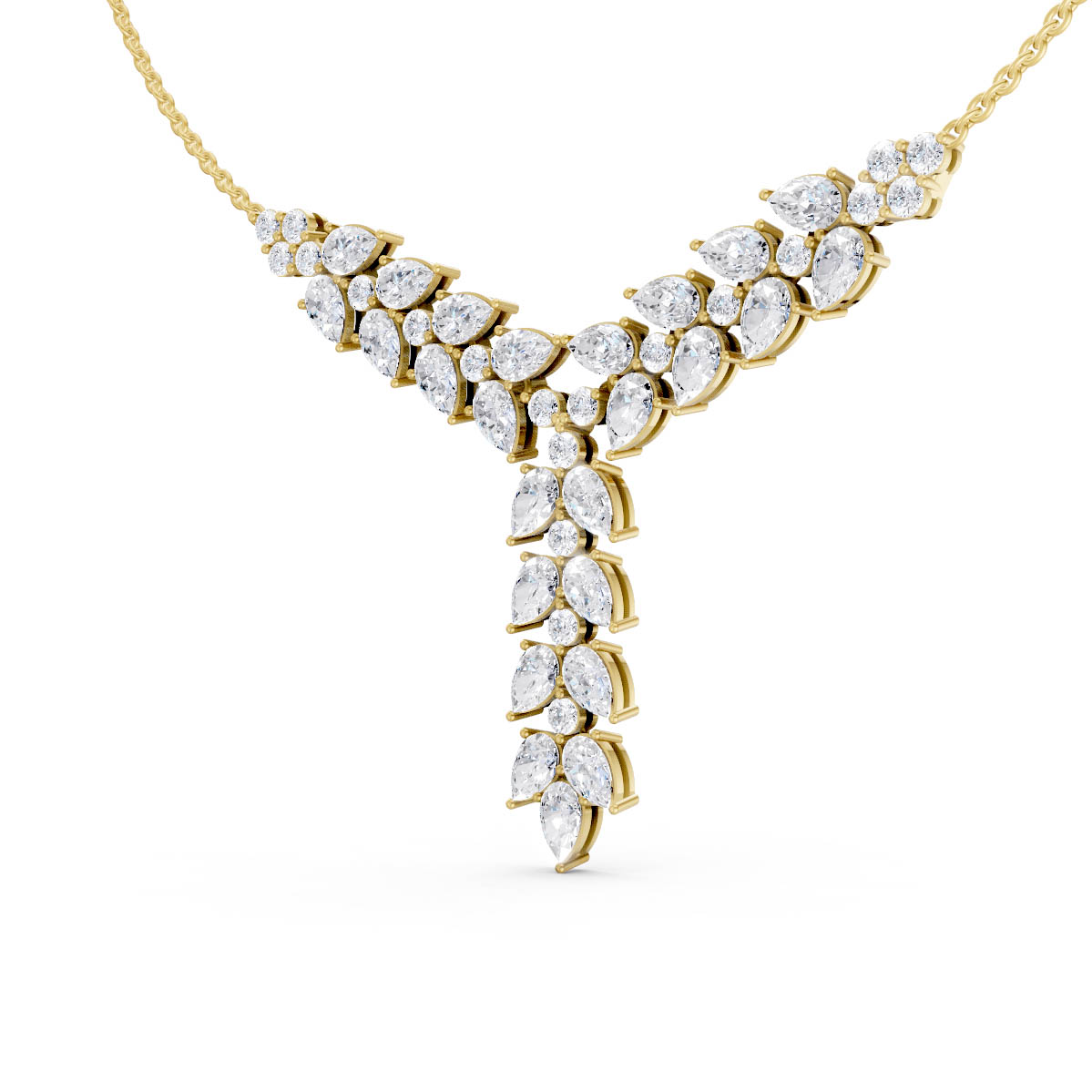 Regal Leaf Cascade Necklace view 3