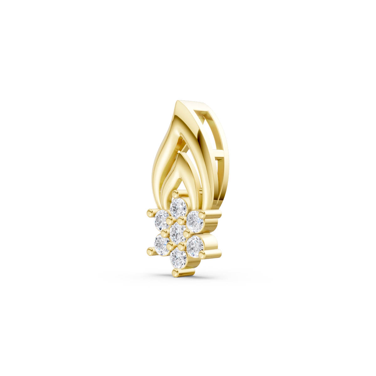 Graceful Diamond Flame Pendant view 2