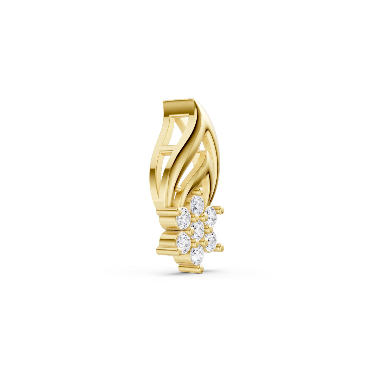Graceful Diamond Flame Pendant view 3
