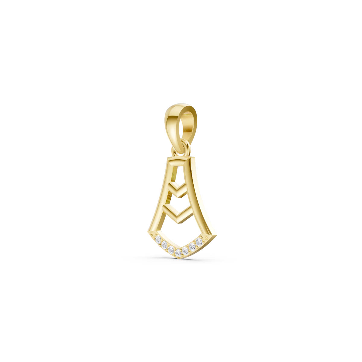 Modern Geometric Diamond Drop Pendant view 2