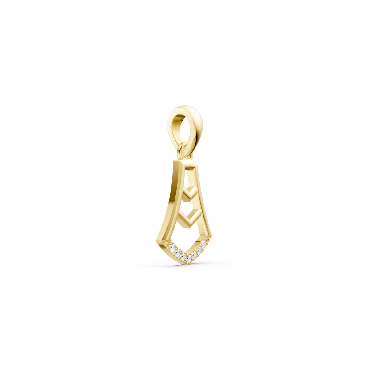 Modern Geometric Diamond Drop Pendant view 3