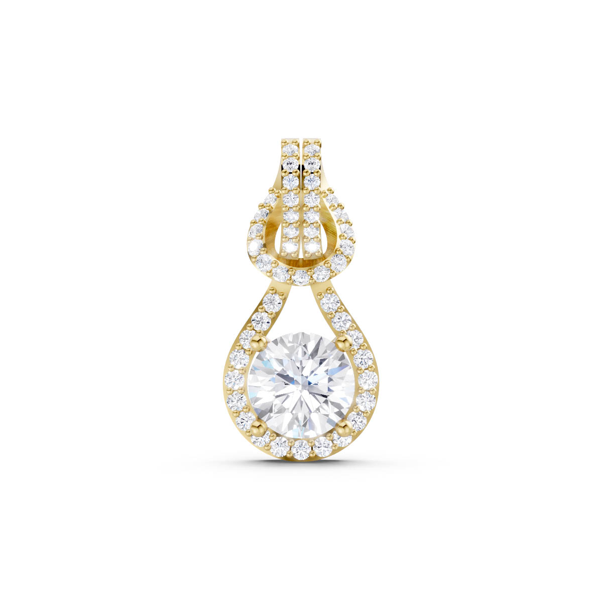 Radiant Teardrop Halo Pendant