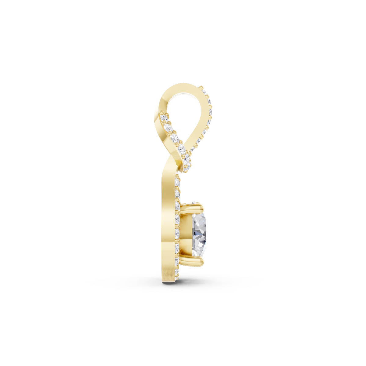 Radiant Teardrop Halo Pendant view 4