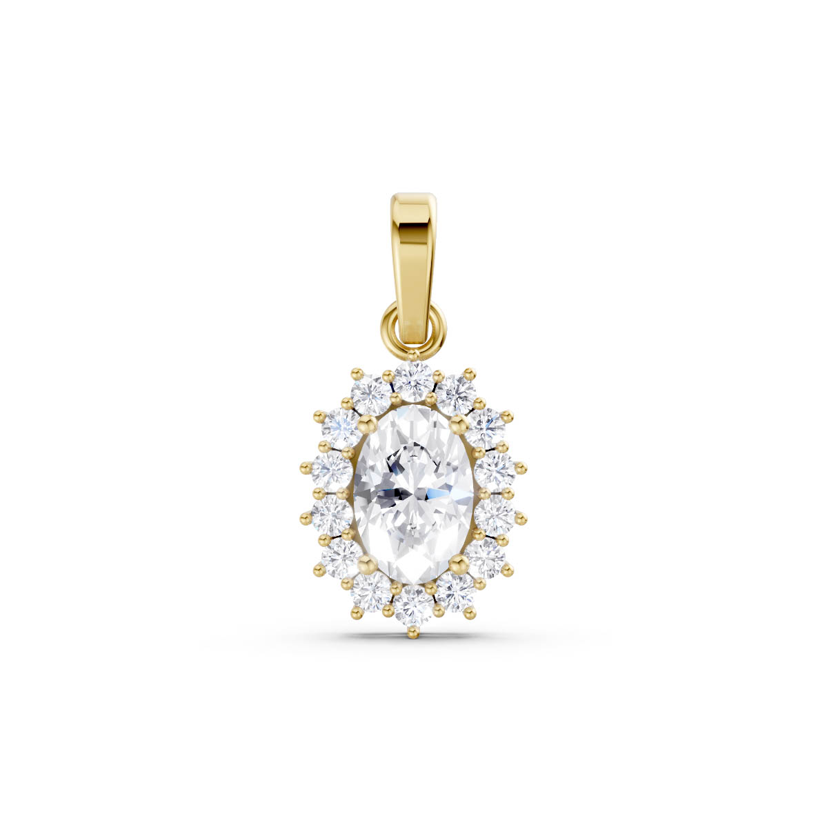 Majestic Oval Halo Pendant