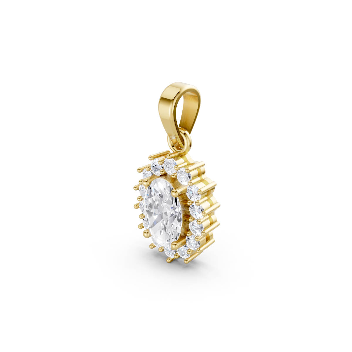 Majestic Oval Halo Pendant view 2