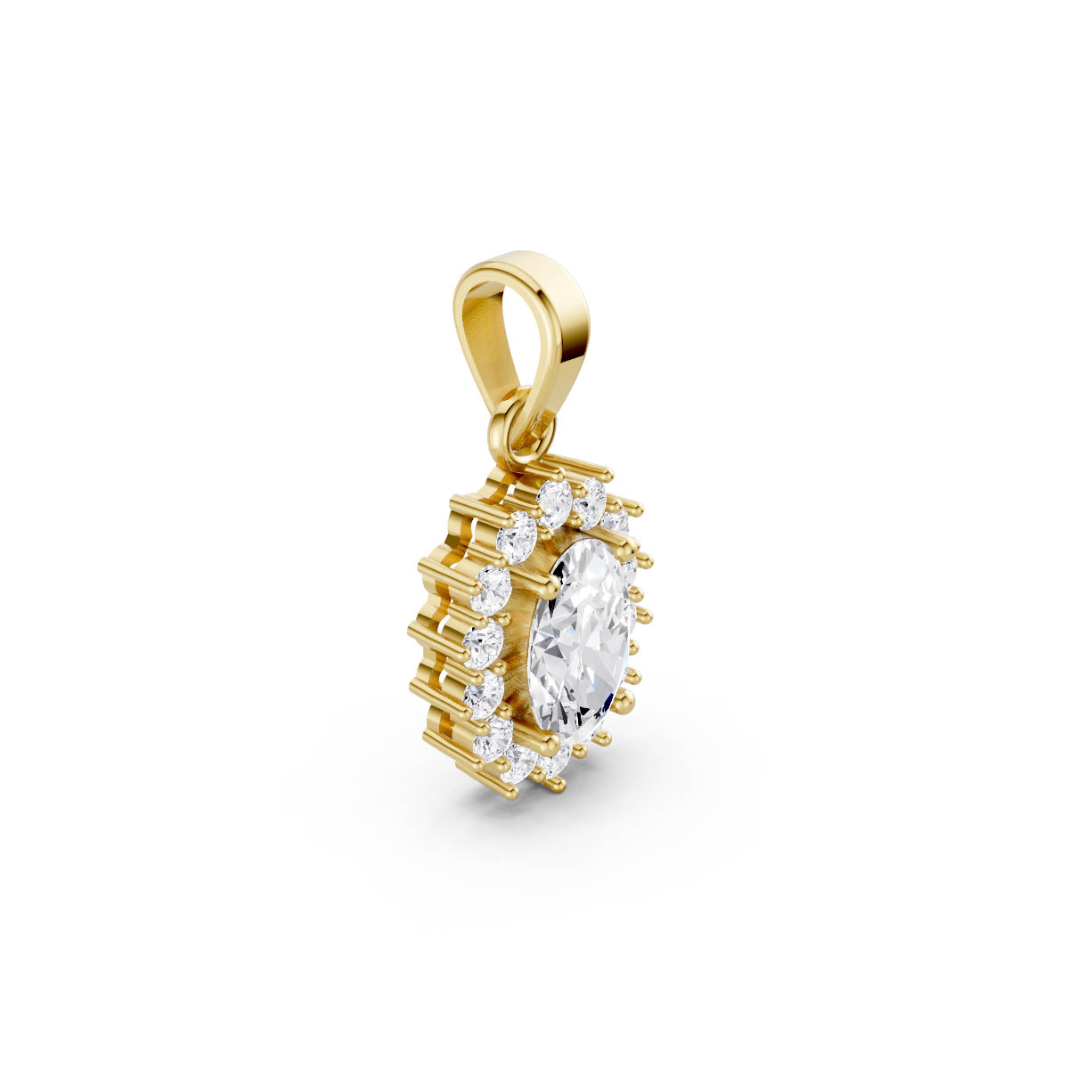 Majestic Oval Halo Pendant view 3