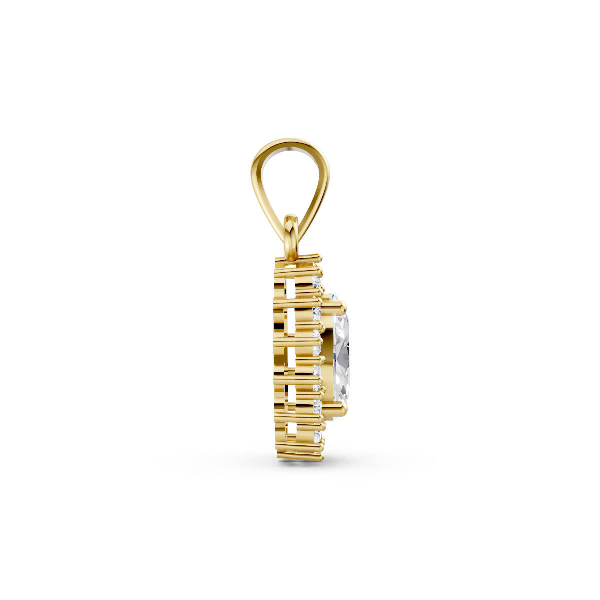 Majestic Oval Halo Pendant view 4