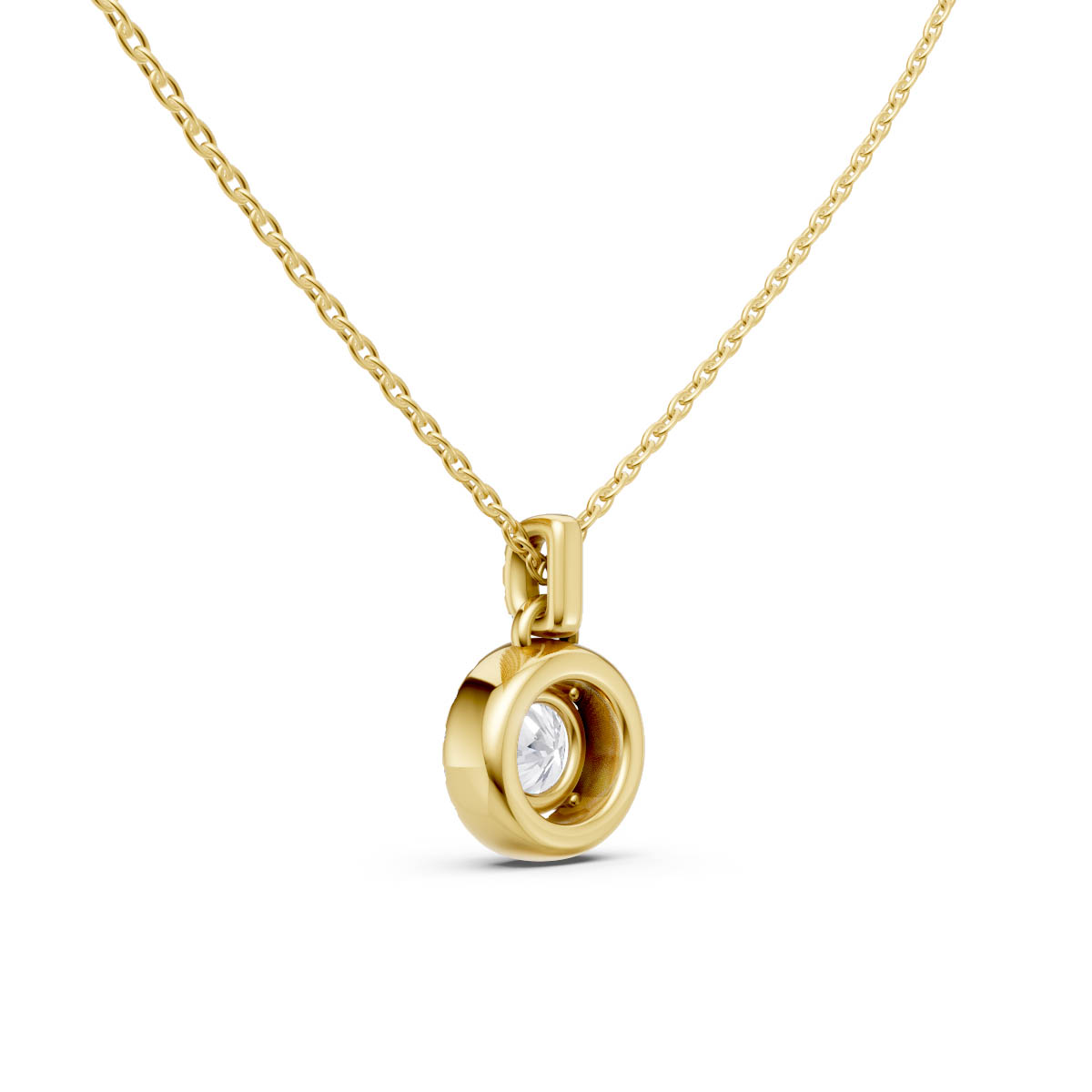 Radiant Solitaire Halo Pendant view 3