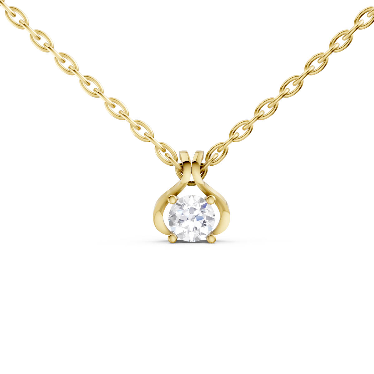 Elegant Twist Solitaire Pendant