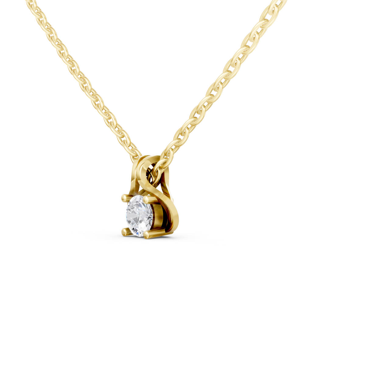 Elegant Twist Solitaire Pendant view 2