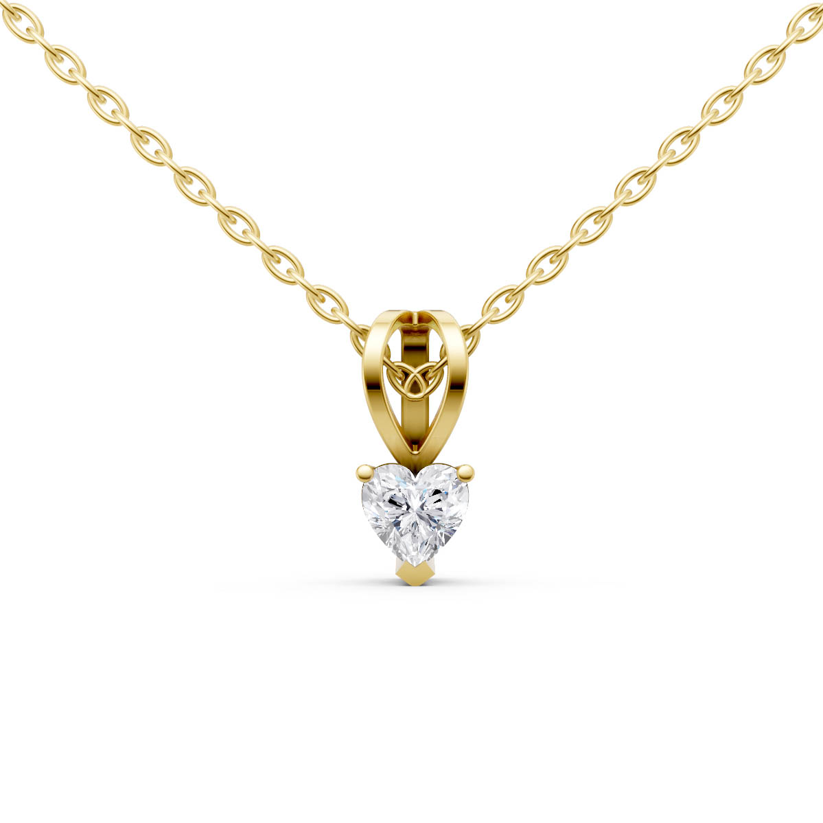 Radiant Heart Solitaire Pendant view 2