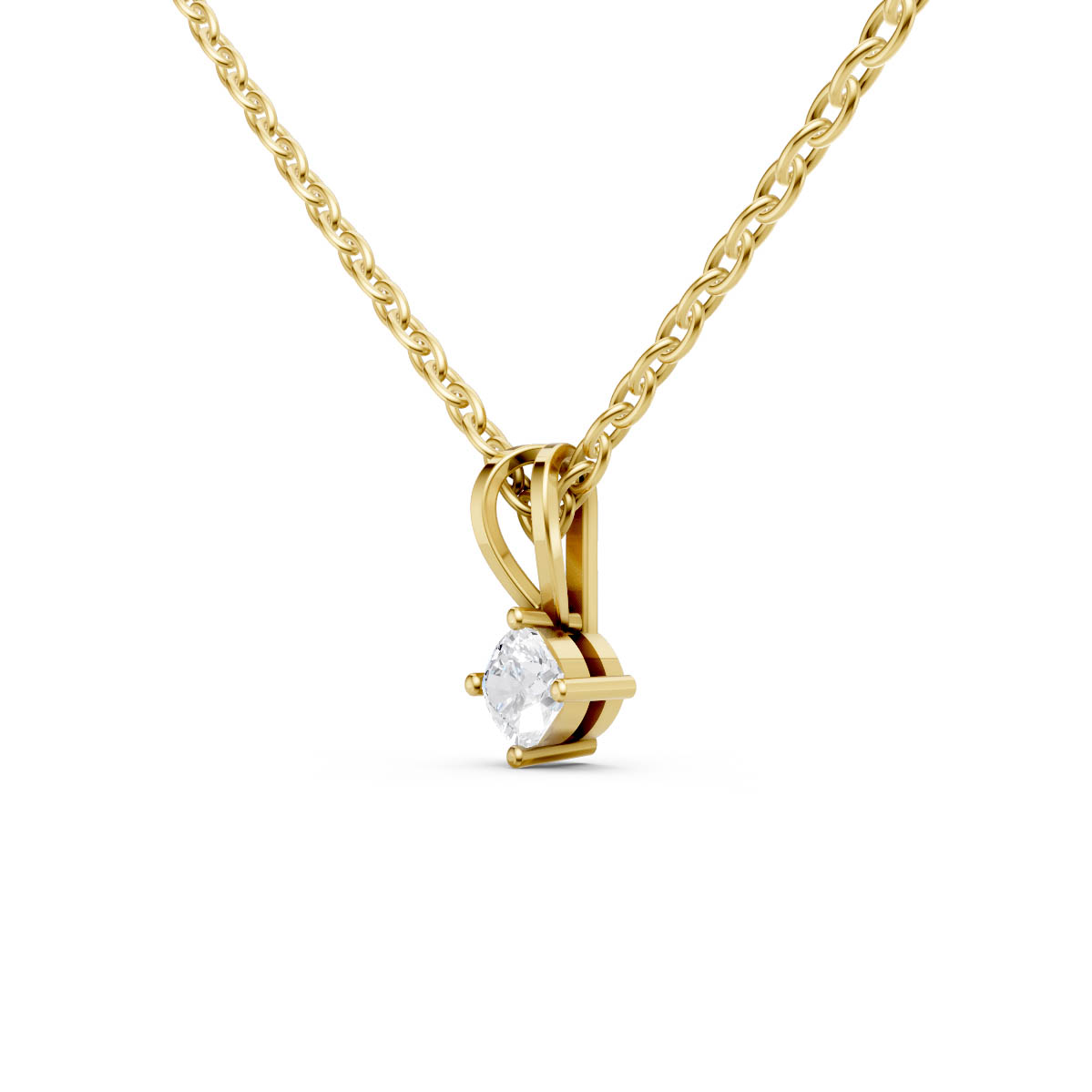 Classic Solitaire Drop Pendant view 2