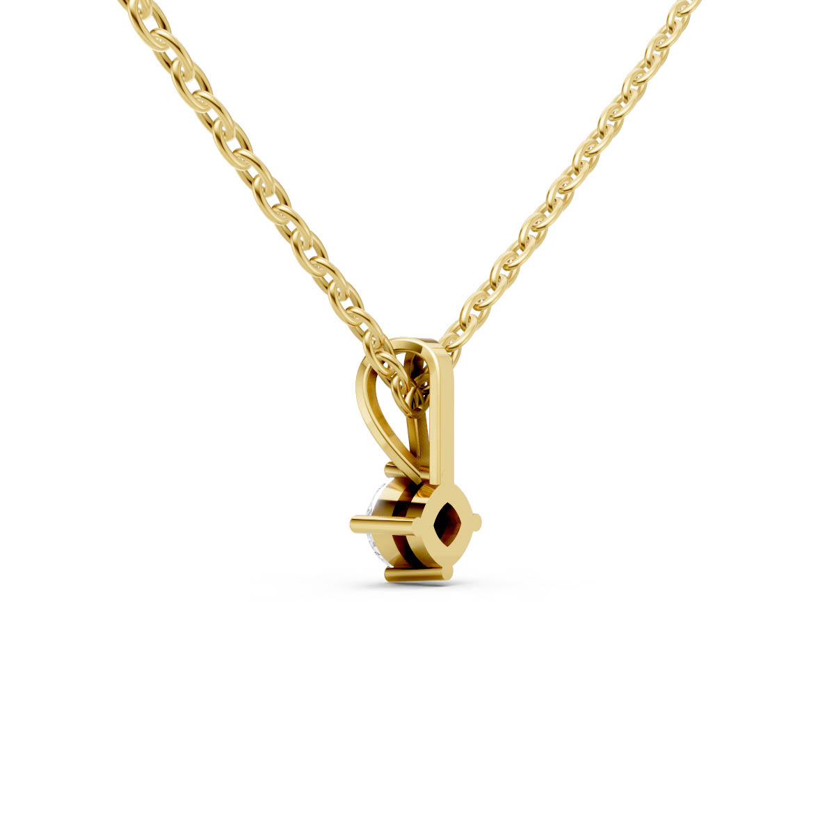 Classic Solitaire Drop Pendant view 3