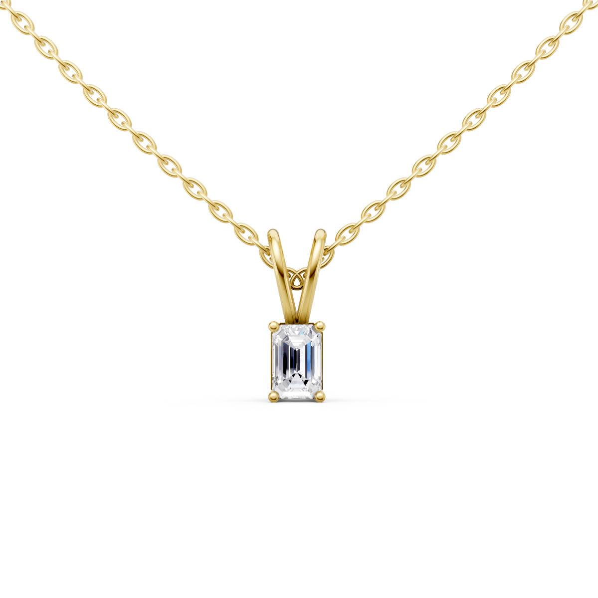 Emerald Solitaire Elegance Pendant