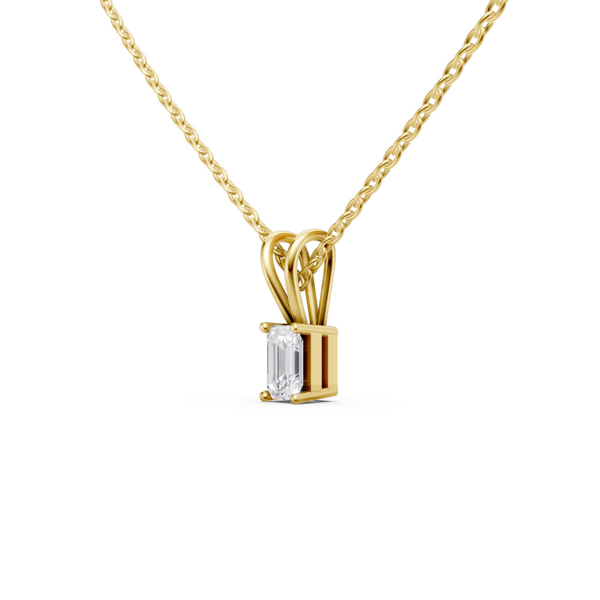 Emerald Solitaire Elegance Pendant view 2