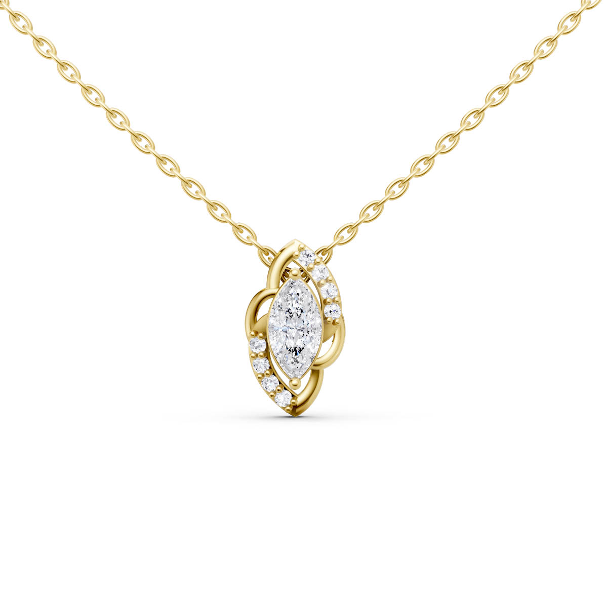 Marquise Halo Twist Pendant
