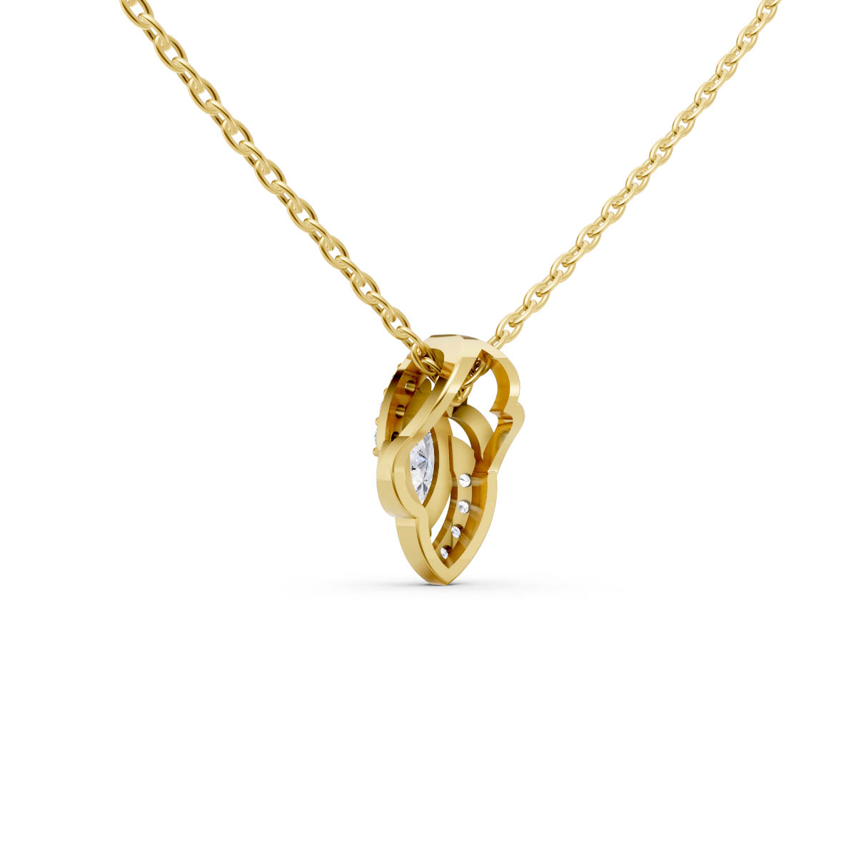Marquise Halo Twist Pendant view 3