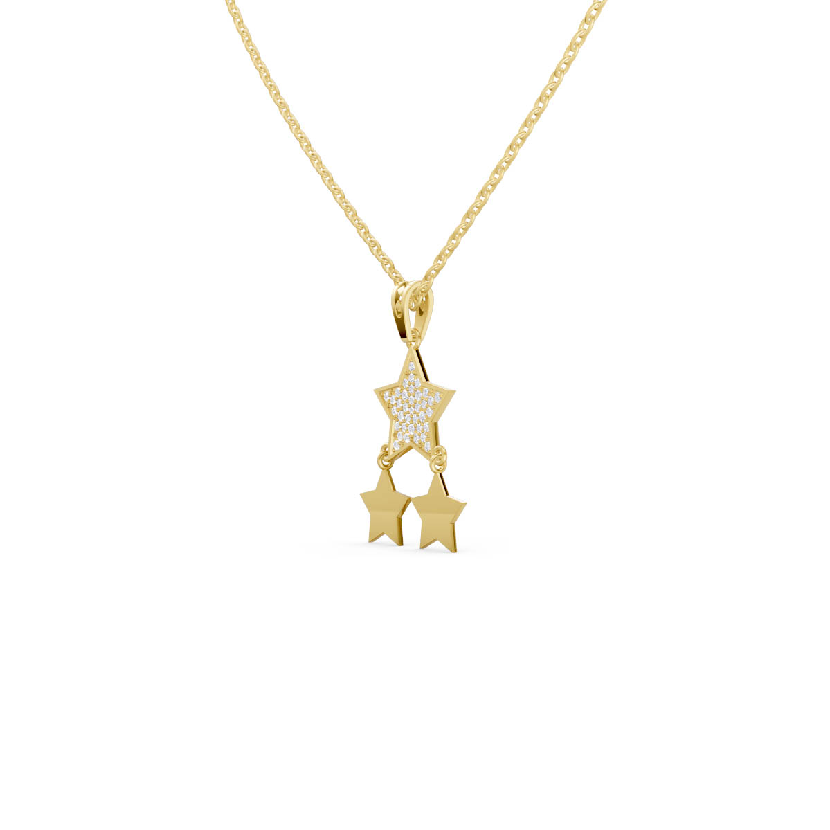 Celestial Triple Star Pendant view 2
