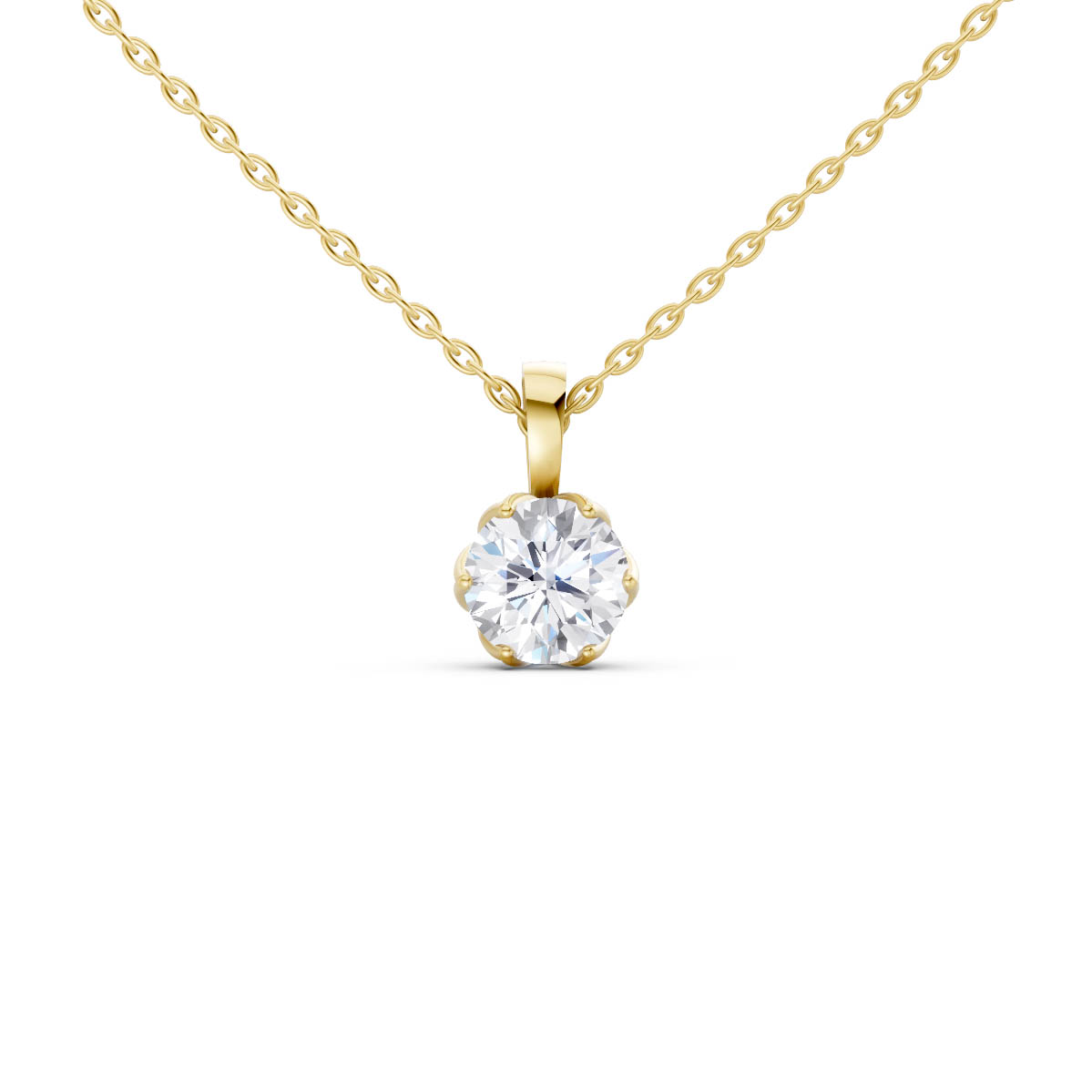 Classic Solitaire Bloom Pendant