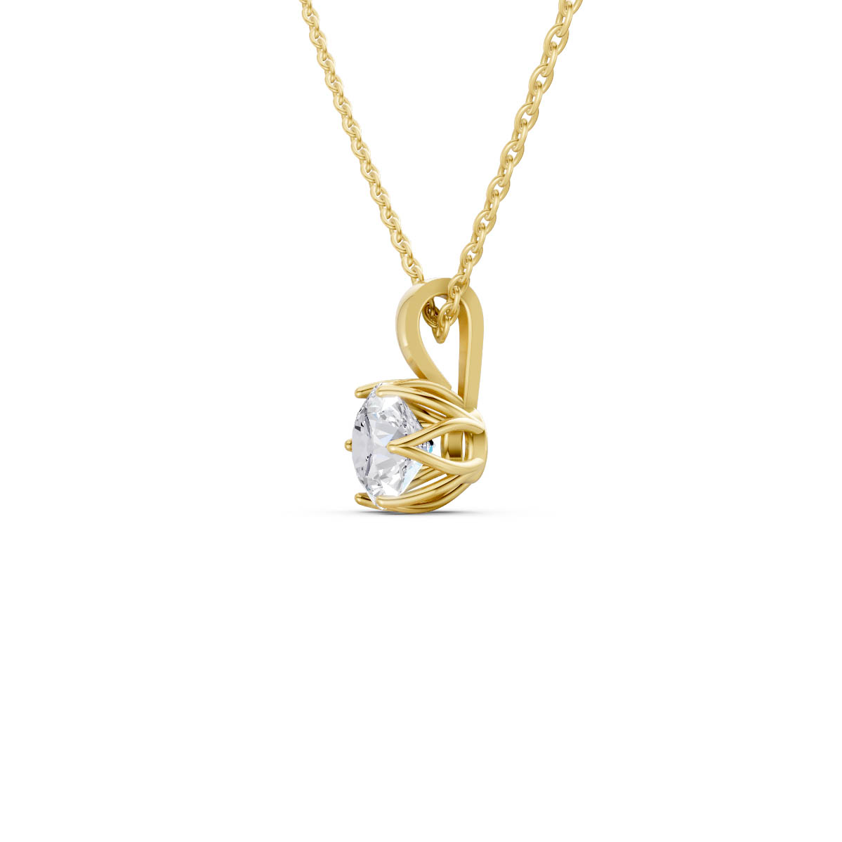 Classic Solitaire Bloom Pendant view 2