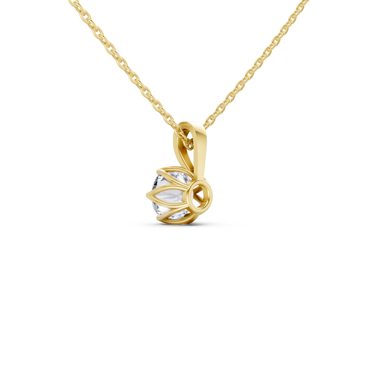 Classic Solitaire Bloom Pendant view 3